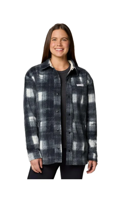 GIACCA CAMICIA IN PILE BENTON SPRINGS NERA E BIANCA